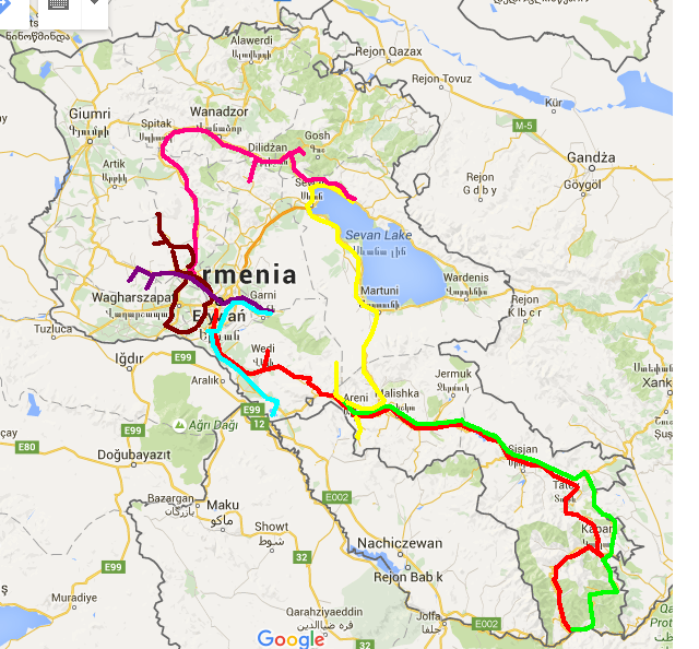 Armenia - 2016 ostateczna trasa